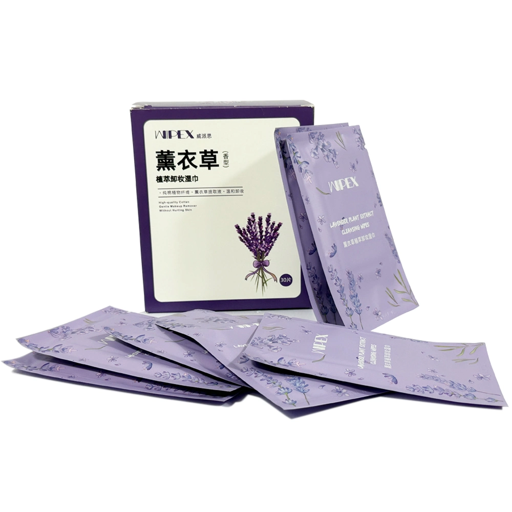 Hot Sale 30count Face Cleansing and Waterproof Makeup Remover Wipes