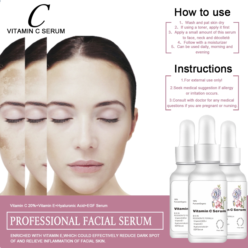 Wholesale Face Care Cosmetic Natural Vitamin C Brightening Facial Essence Face Serum