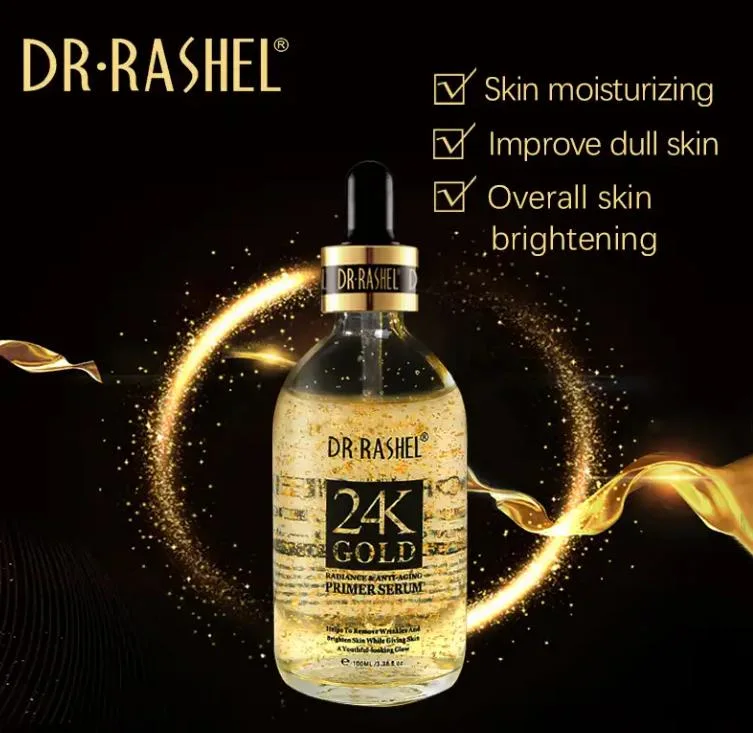 Online Wholesale in Stock Moisturizing Brightening Smoothing Anti Wrinkle Pores Shrinking Face Serum 24K Gold Radiance Anti Aging Primer Serum