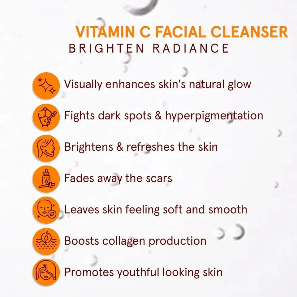 Best Sale Whitening Vc Face Wash Natural Deep Cleansing Vitamin C Facial Cleanser