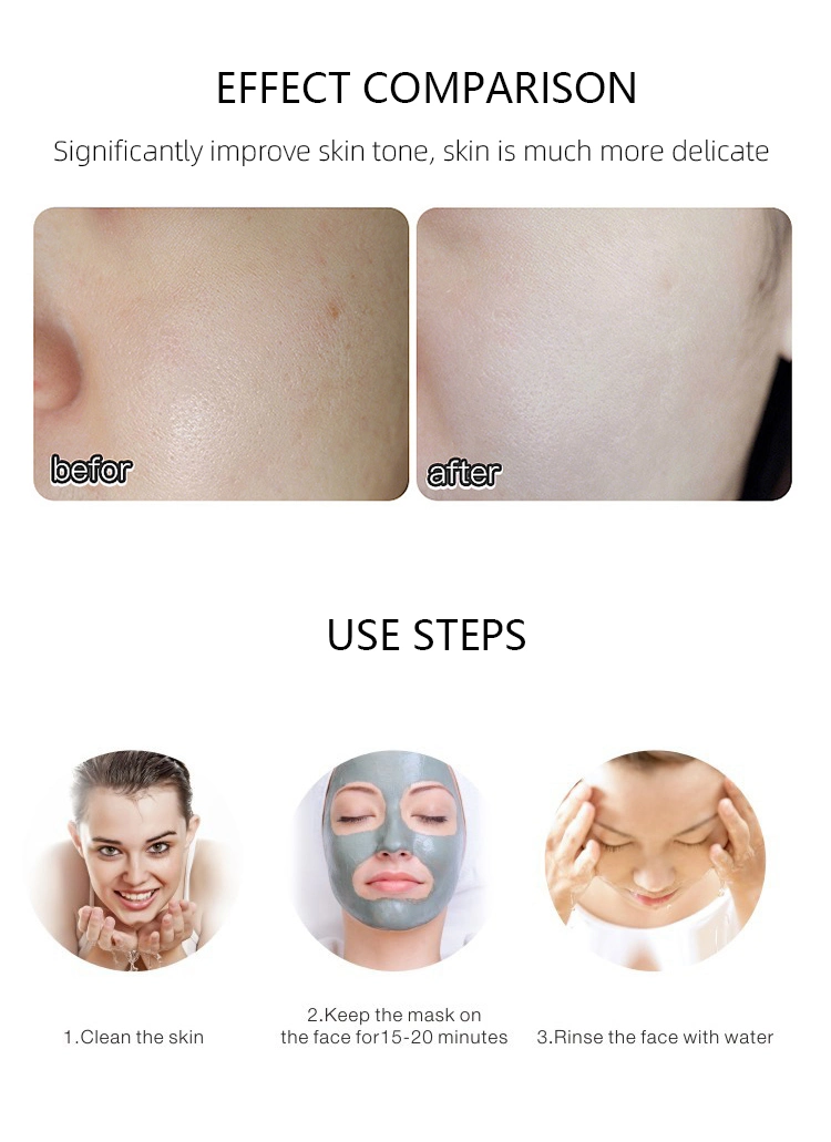 Best Seller Private Label Natural Whitening Facial Cleansing Mung Face Mud Mask Skin Moisturizing Clay Mask