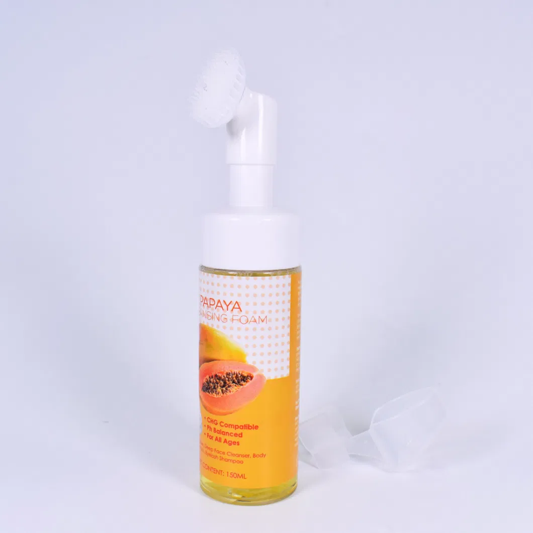 Face Wash Cleanser Silicone-Free Deep Cleansing Pore Shrinking and Vitamin C Papaya Foam Facial Cleanser