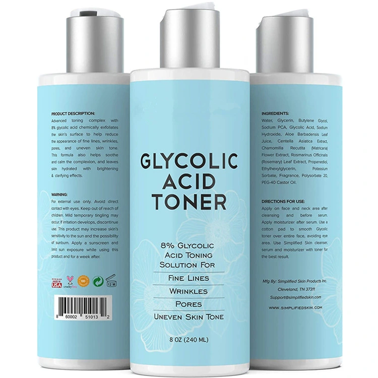 Best Exfoliating Facial Peel Glycolic Acid Toner 8% for Face Anti-Aging &amp; Acne