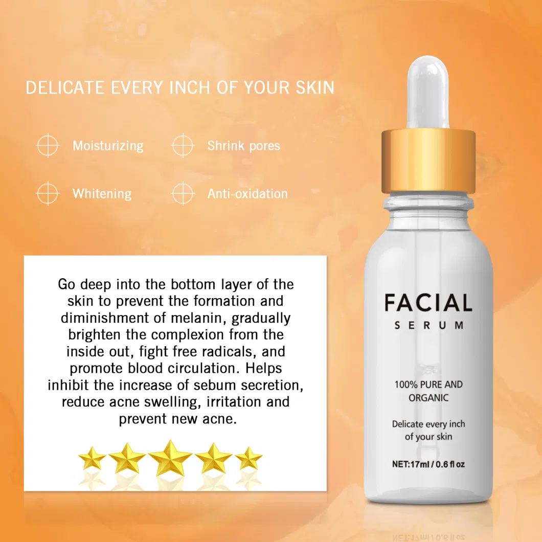 Private Label Facial Vitamin C with Anti Wrinkle Hyaluronic Acid Brightening Serum for Face