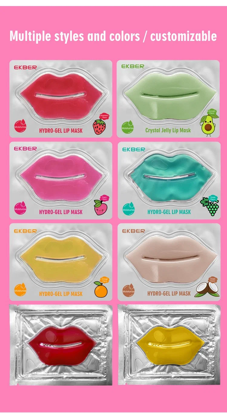 Factory Sell Beauty Sheet Lipmask Patches Wrinkle Moisturizer Plumper Lips Care Gel Vegan Fruit Lip Care Mask