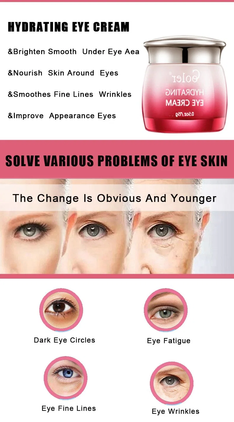 Collagen FDA Approved Puffiness Wrinkles &amp; Fine Hydrating Vitamin Eye Skin Cream with Good Service Tzc-Ec004