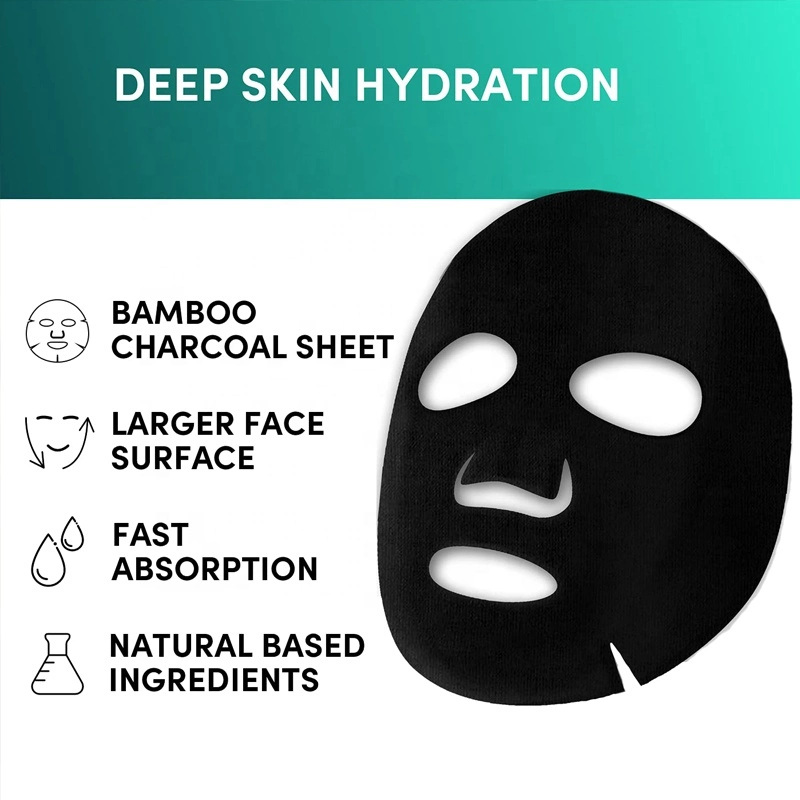 Private Label Korean Beauty Salicylic Acid Tea Tree Oil to Detoxify Tighten Skin Charcoal Face Sheet Mask