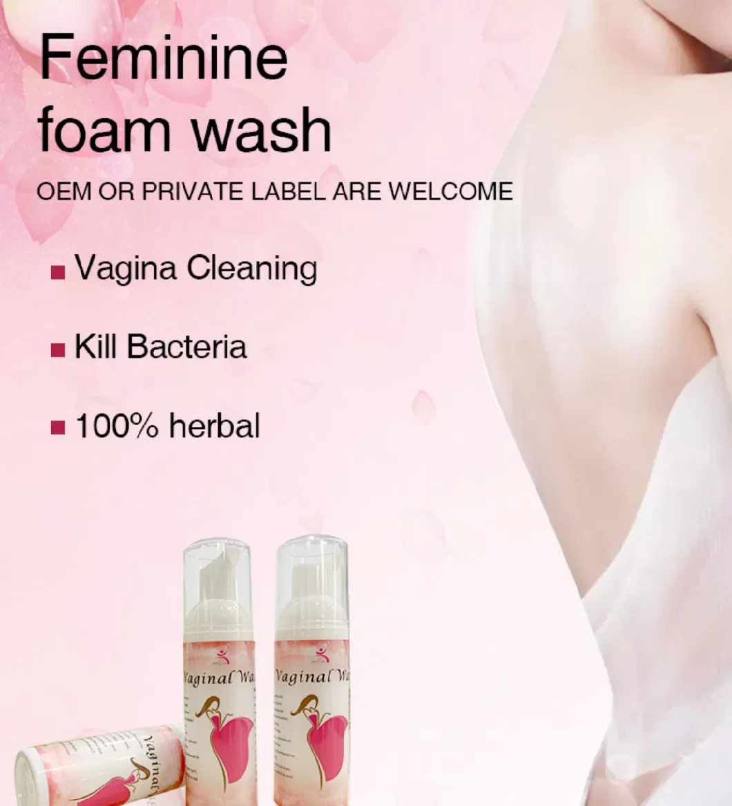 Free Design Yoni Vaginal Feminine Foam Wash Vaginal Cleanser pH Balance with Different Flavors