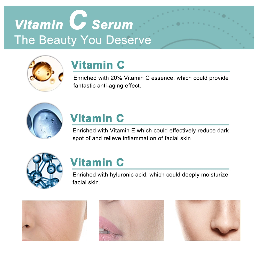 Wholesale Private Label Vitamin C Skincare Facial Anti Aging Brightening Organic Natural Vegan Serum for Face