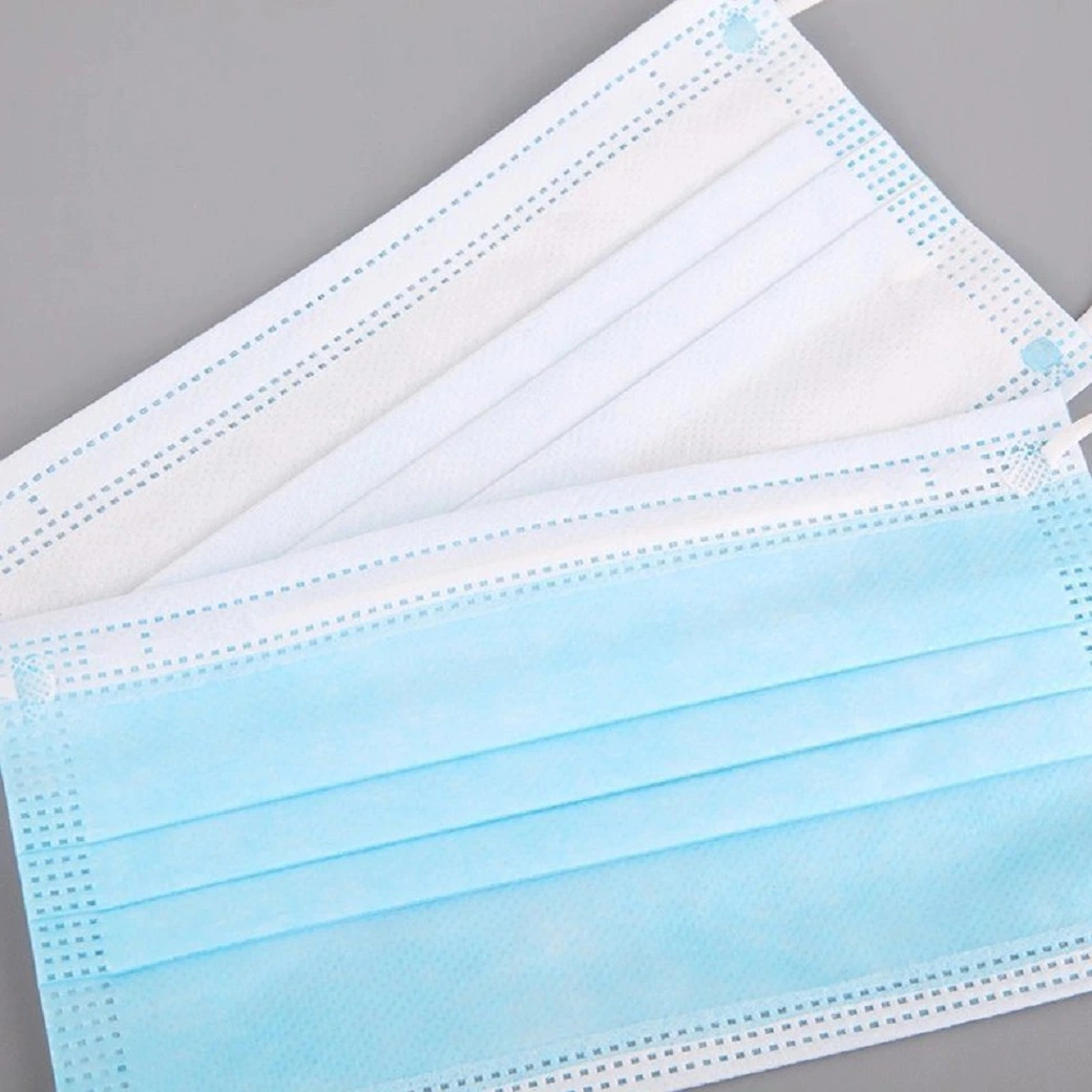 CE FDA 3ply 4ply Ear Loop Tie Hospital Mascarilla Non Woven Type IIR Supplier Wholesale Dust Blue White Black Protective Surgical Disposable Medical Face Mask