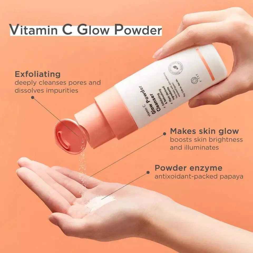 OEM Hot Selling Exfoliating Peeling Brightening Papaya Enzyme Acid Cleansing Powder Face Scrub Wash