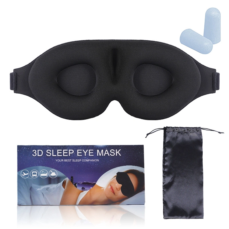 No Seamless Pressure Stereo 3D Contoured 100% Blackout Eye Mask for Sleeping with Adjustable Strap