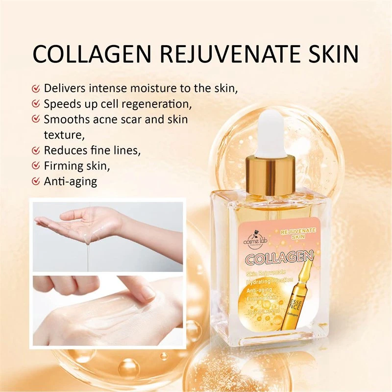 Cosmelab Supplier Logo Custom Anti-Aging Collagen Face Serum Moisturizing Firm Smoothing Rejuvenate Skin Care Serum