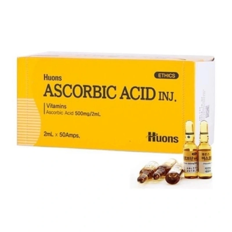 Korea Original Huons Ascorbic Acid Vitamin C Ampoules 500mg/2ml for Skin Whitening Injections