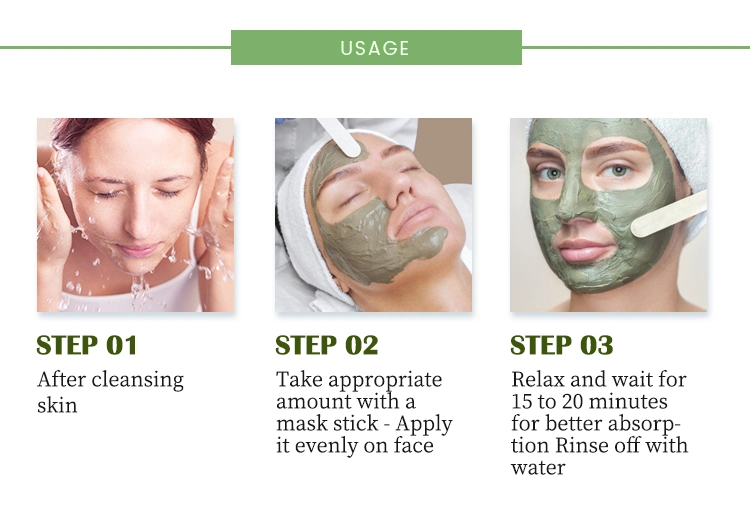 Women Beauty Skin Care Green Tea Moisturizing Repairing Oil Control Mud Facial Mask Private Label