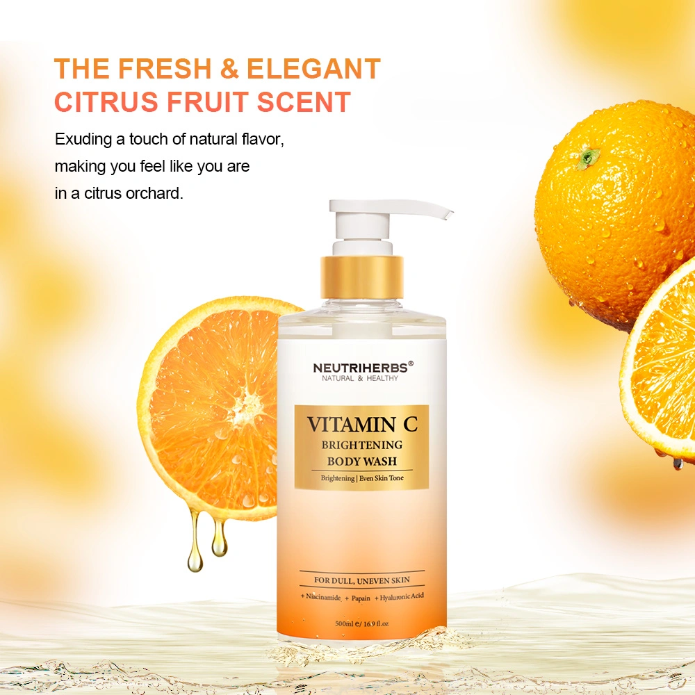 Private Label Brightening Age Embrace Moisturizing Whitening Shower Gel Vegan Vitamin C Body Wash