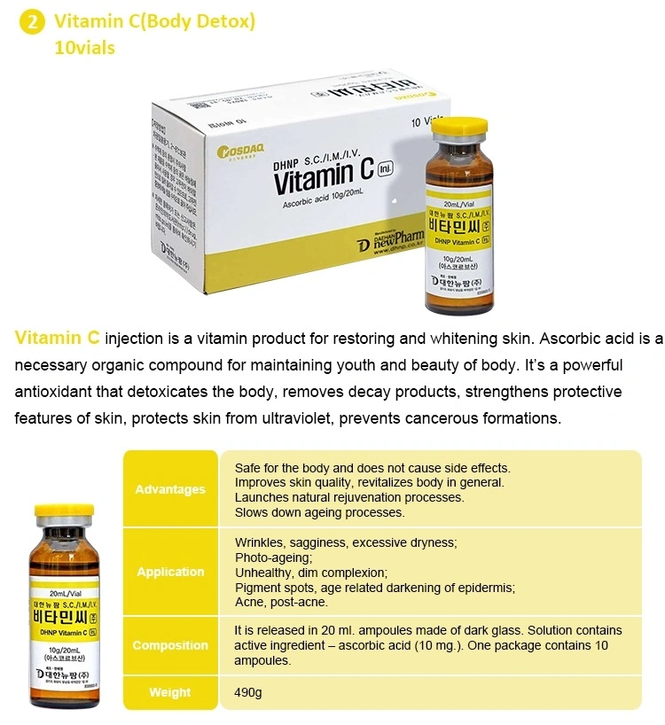 Glutax L-Glutathion Plus Pure Vitamin C Injections for Clear Skin Whitening