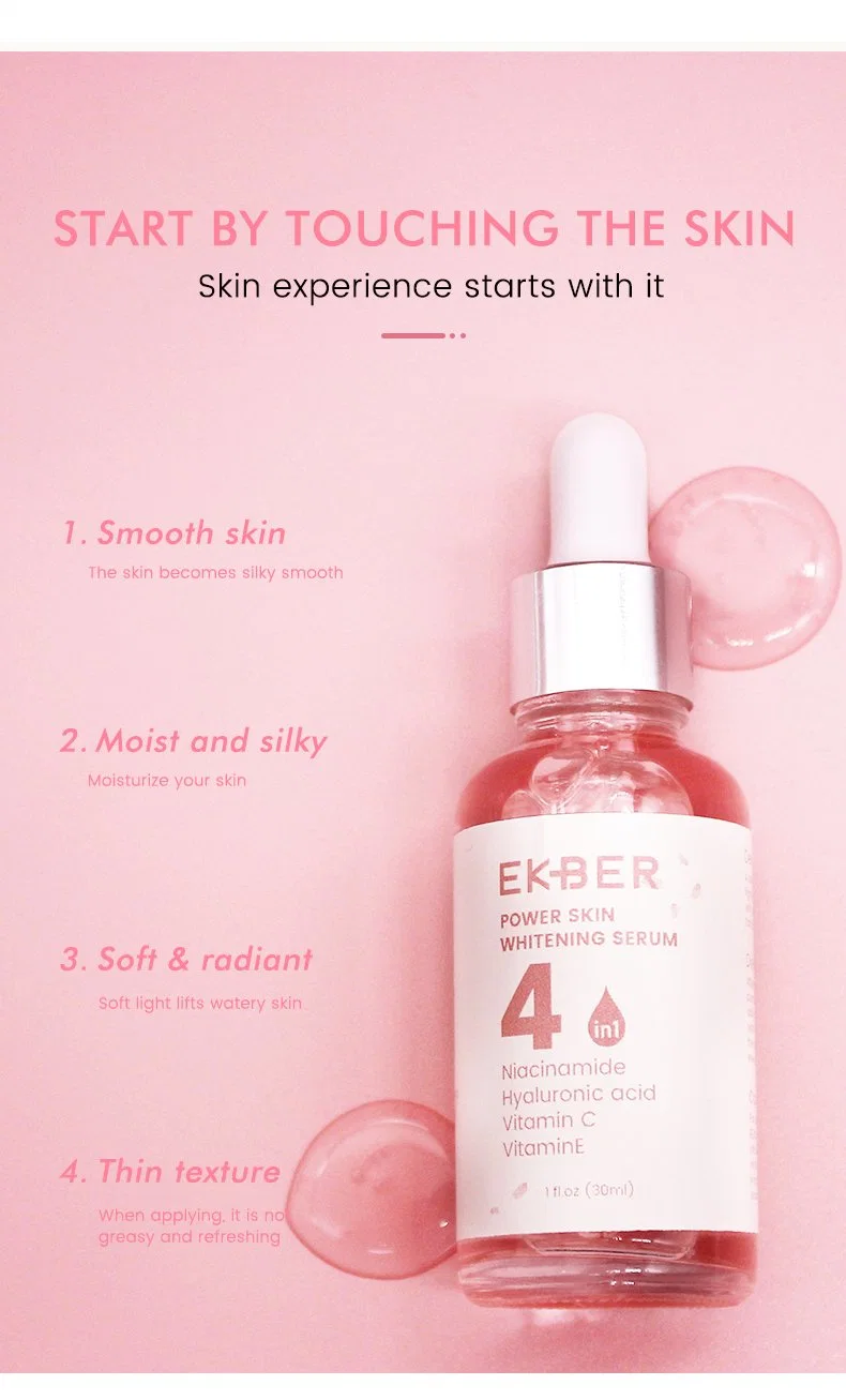 Ekber Wholesale Skin Care Facial Serum Anti-Aging Organic Whitening Vitamin C Niacinamide Vitamin E Ha Face 4 in 1 Serum