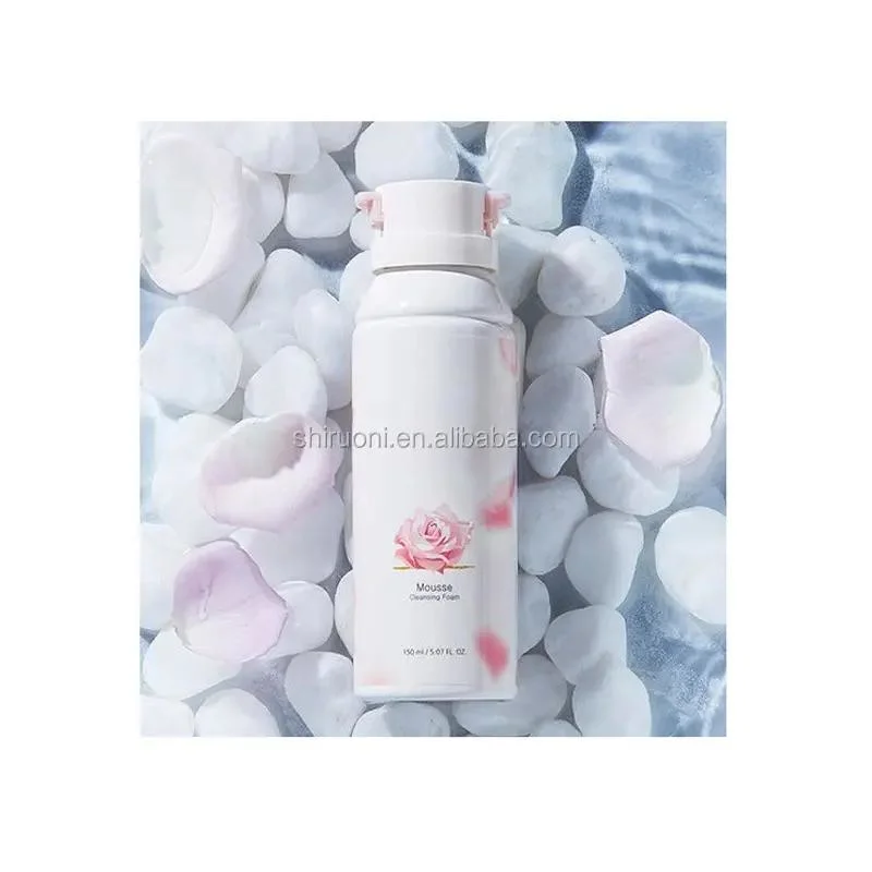 Facial Foam Cleansing Mousse Cleanser Skin Care Rose Flower Shape Oil Control Remove Makeup Face Mousse Cleanser