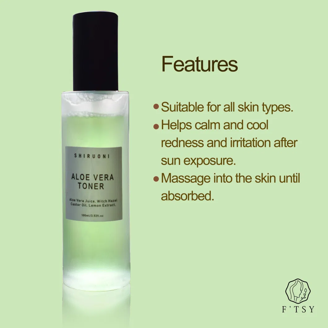 High Quality OEM Skincare Vegan Organic Hydrating Rejuvenating Moisturizing Facial Aloe Vera Face Toner Mist Spray