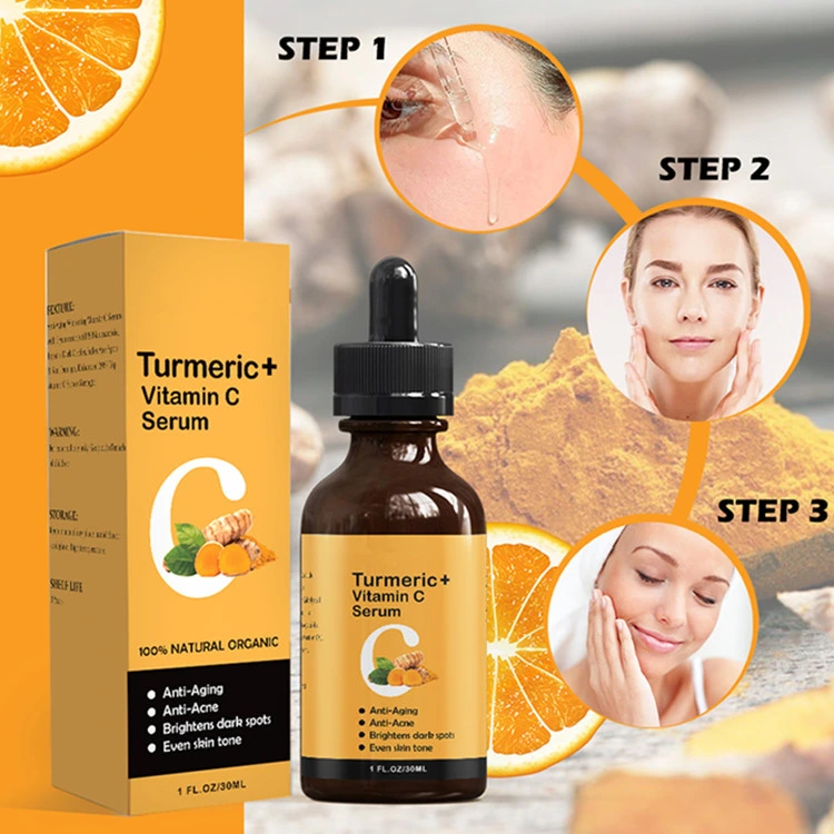 100% Natural Organic Turmeric+Vitamin C Serum for Anti Acne Anti Aging