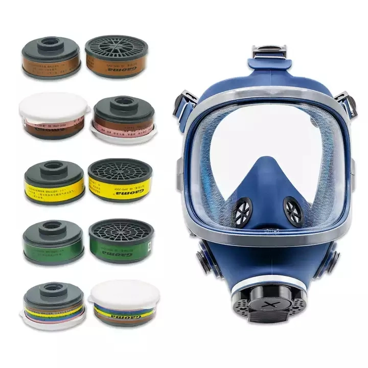 Manufacture Industry Self-Priming Tactical Acid Diver Silica Gel Additional Filtering Full Face Rebreather Gas Mask