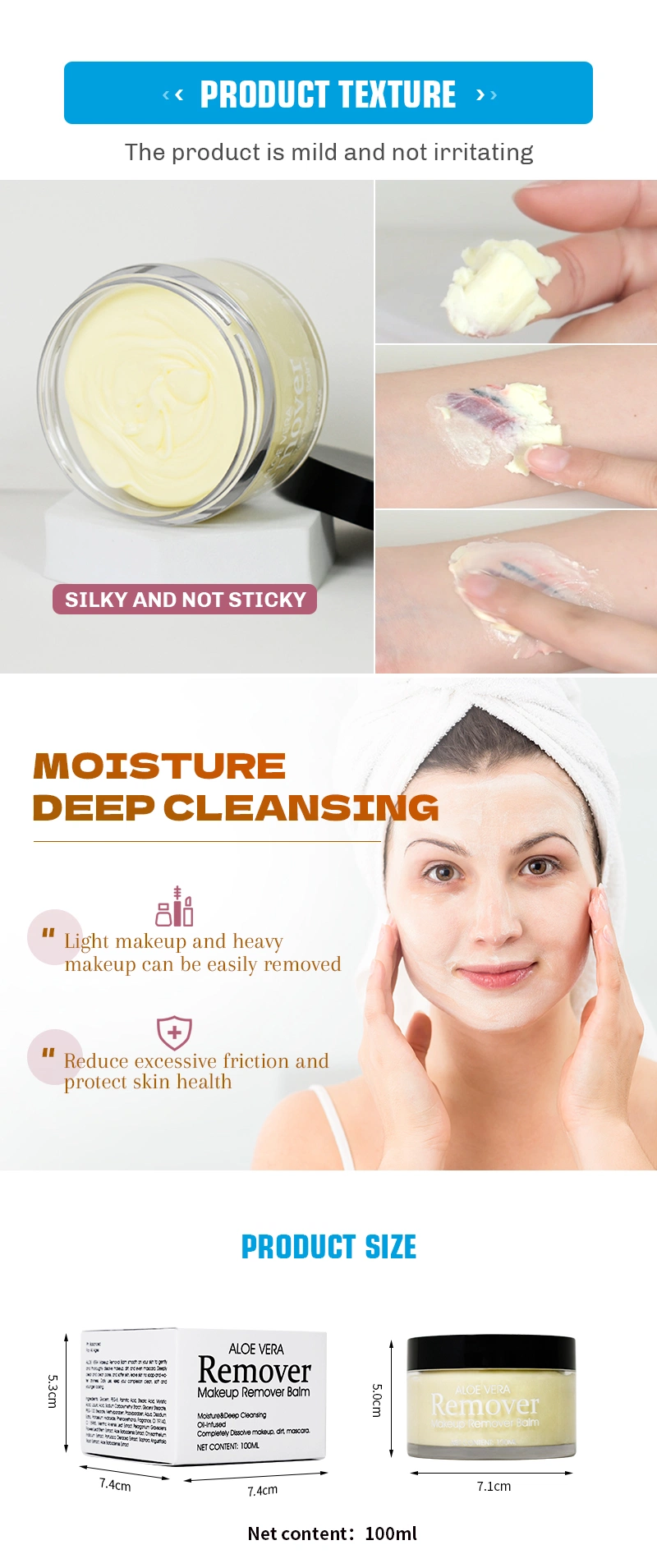 Organic Cleansing Balm Makeup Cleanser Balm Facial Cleansing Oil