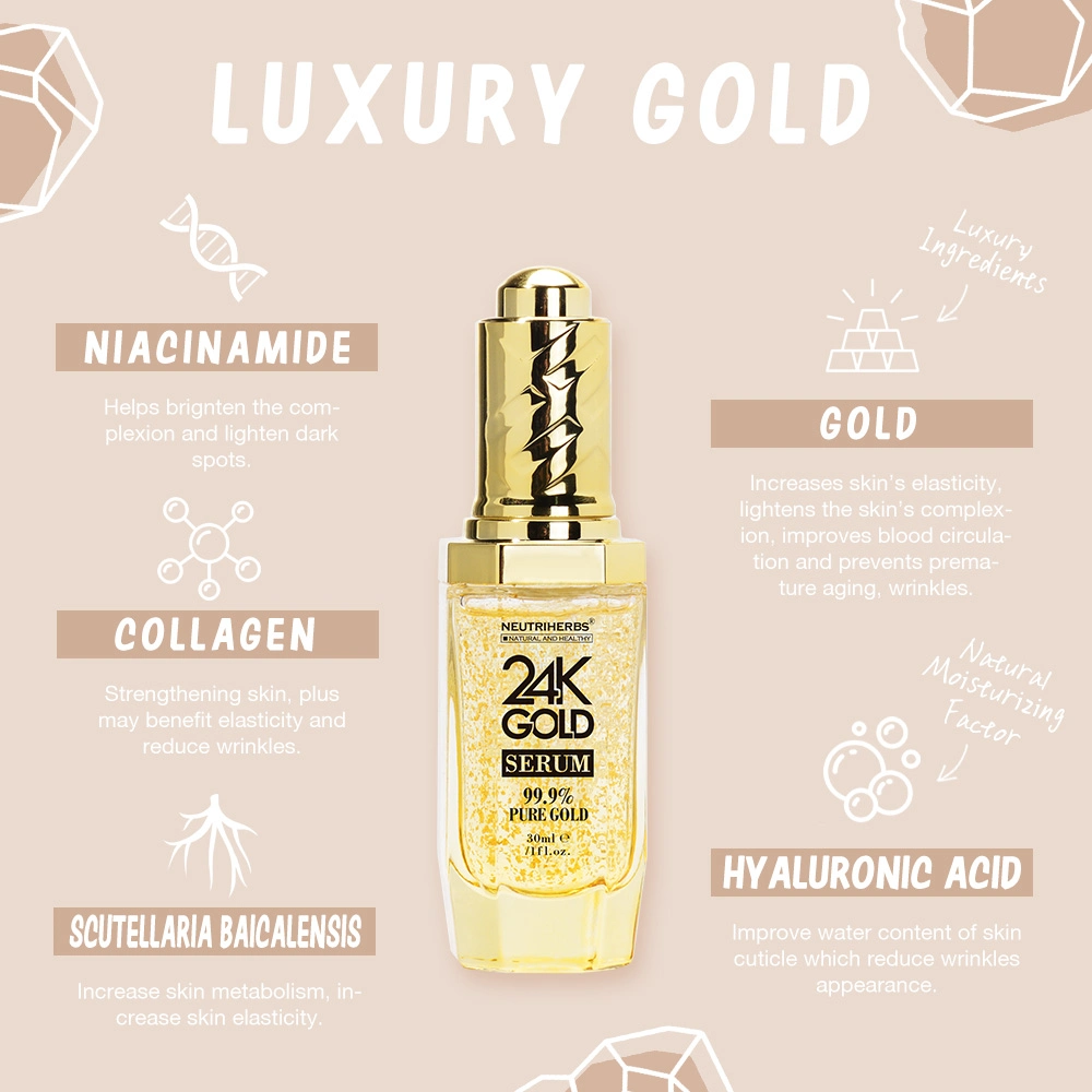 Hot Sale Skin Care Product Rich Hydrating Collagen 24K Gold Facial Serum