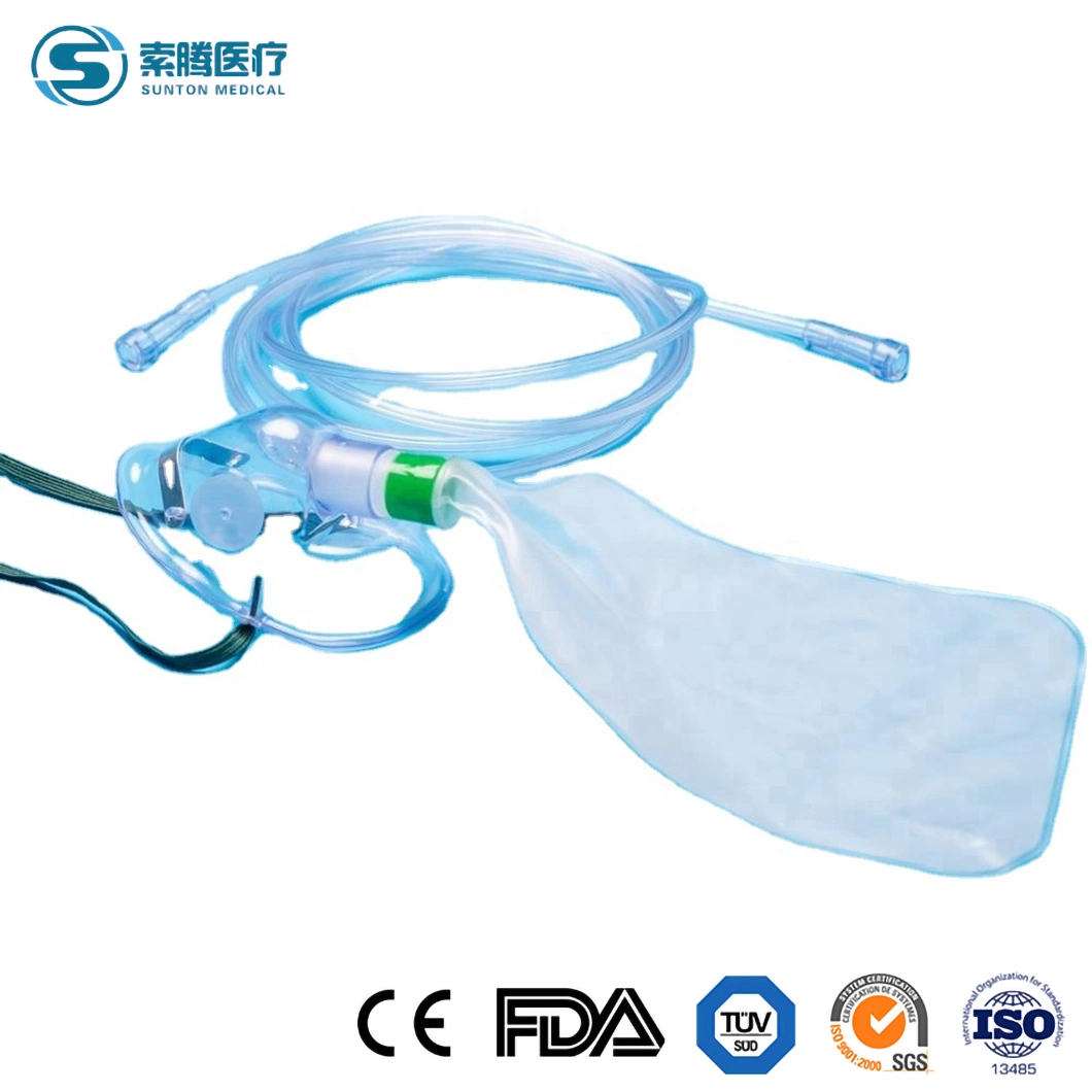 Sunton Length Can Be Customized China Bag Oxygen Mask Manufacturers Low Price Colored Removable Hook Rings Bag Oxygen Mask