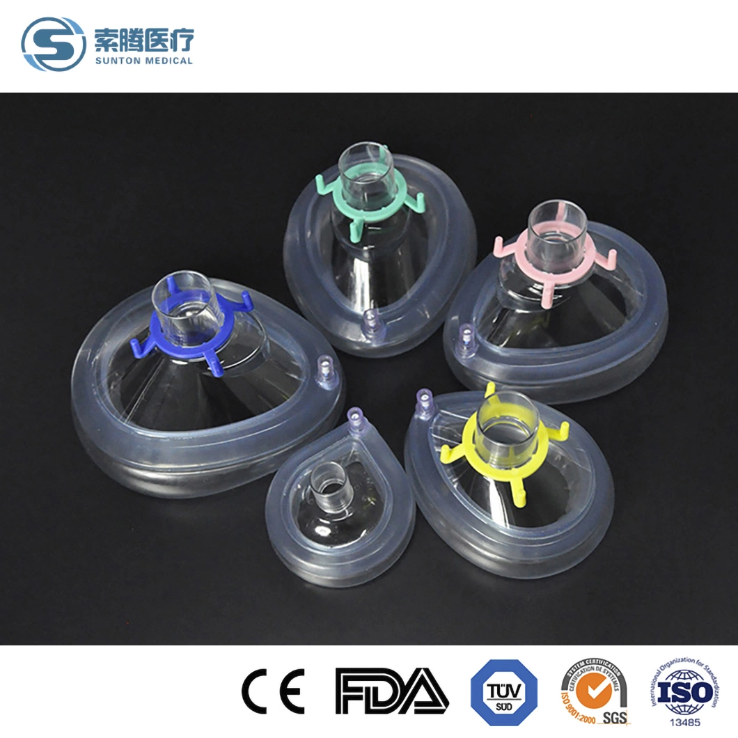 Sunton China Sample Available Disposable Reinforced Colored Removable Hook Rings Eco-Friendly Good Air Tightness Anesthesia Mask Supplier