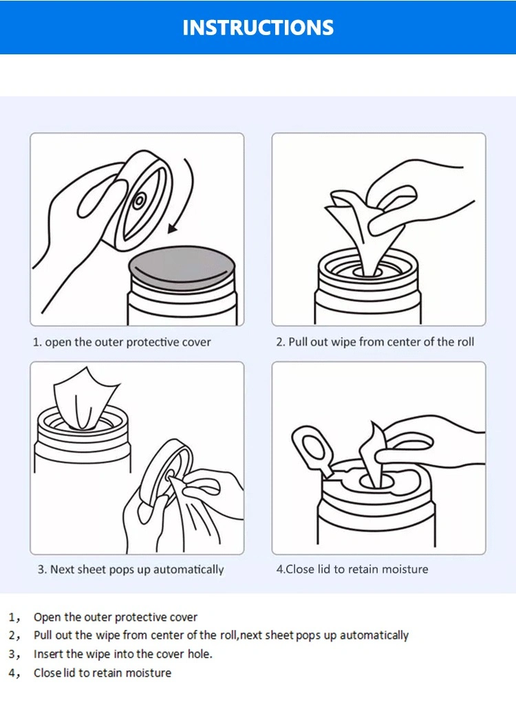 Fengle Sanitizing Wet Wipes - 60/80/100 Sheets with 75% Alcohol Wipes for Daily Use - Personal Fresh Wipes for Hand and Facial Wipes