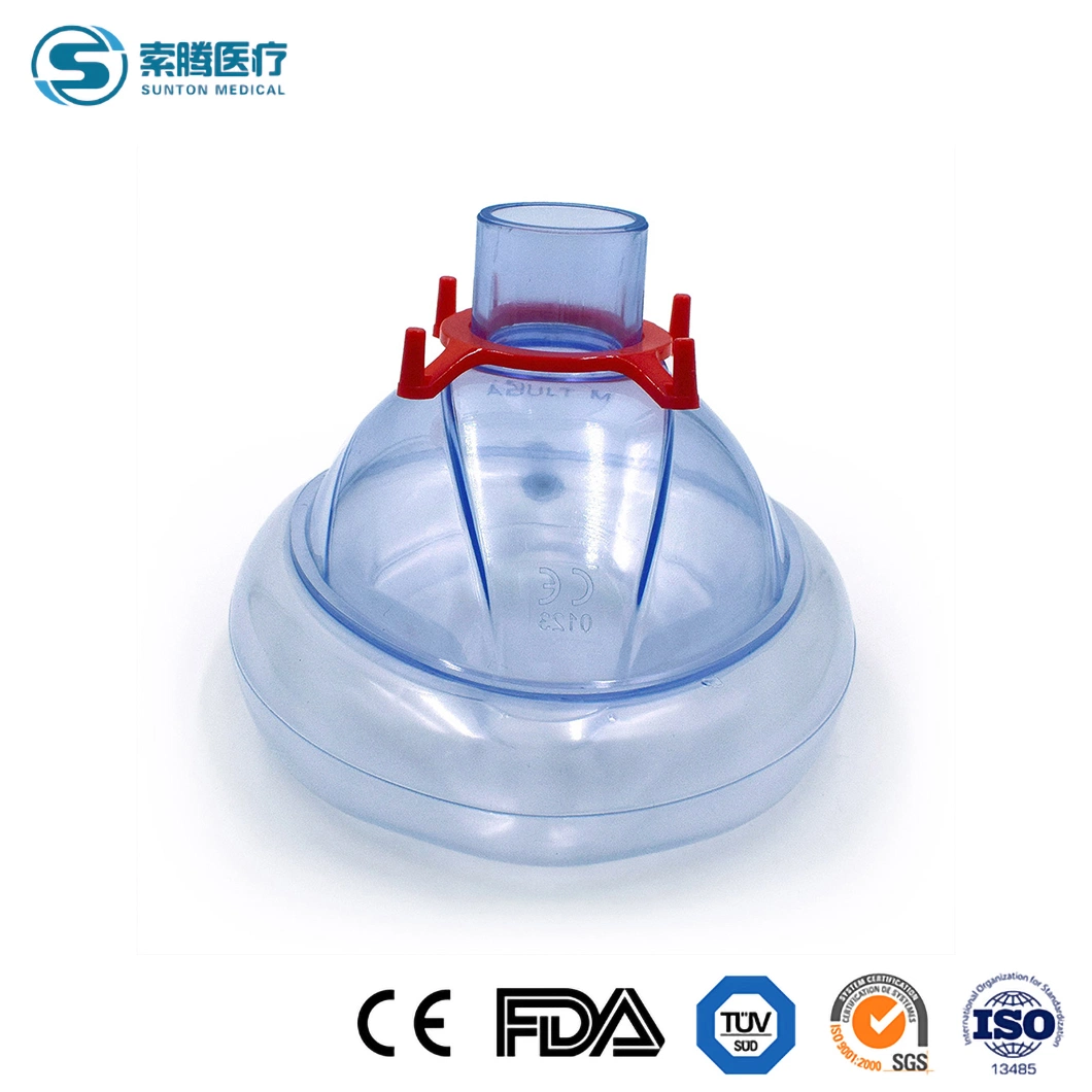 Sunton Sample Available Coloreful Removable Hook Rings ISO13485 Safety Standard Medical PVC China Anesthesia Mask Manufacturing