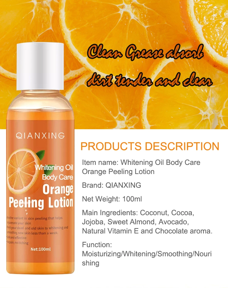 Lightening Whitening Body Lotion Orange Dark Skin Moisturizing Peel Lotion