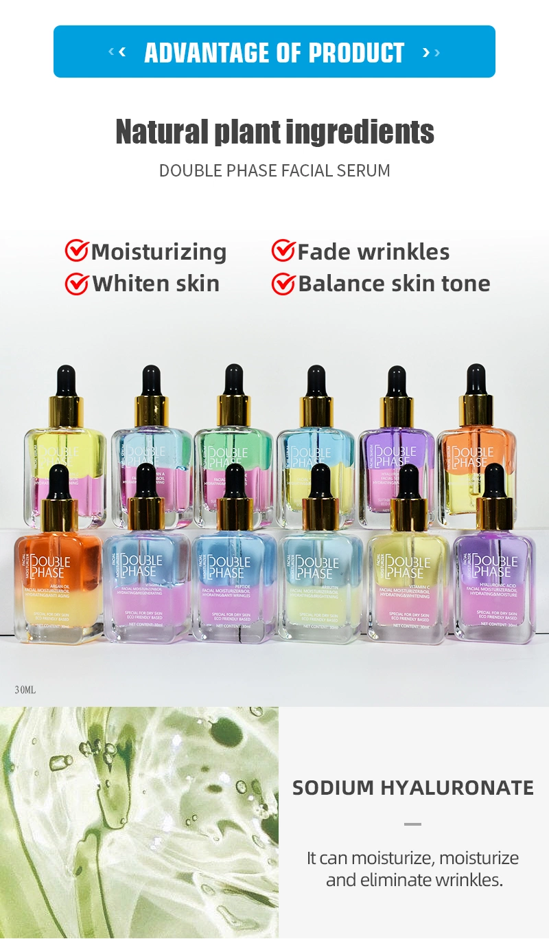 Organic Natural Anti Aging Vitamin C Face Serum Whitening Collagen Niacinamide Hyaluronic Acid Polypeptide Facial Serum