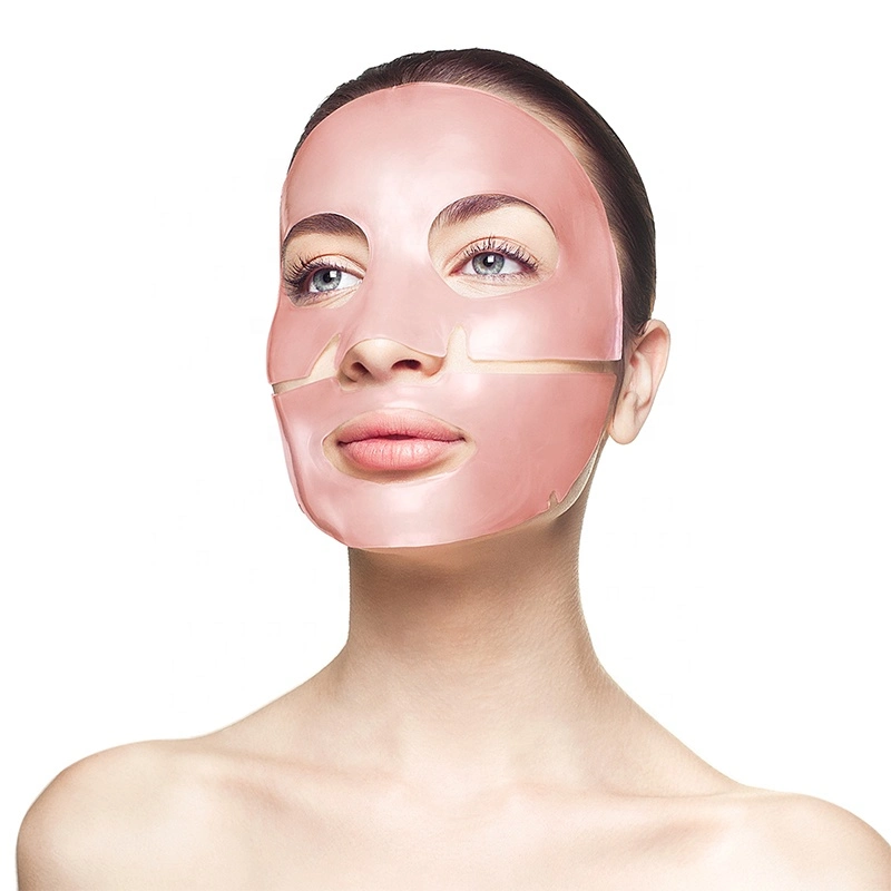 OEM Custom Rose Quartz Pink Gold Collagen Hydrogel Anti Aging Firming Half Face Mask Treatment Mask Kit