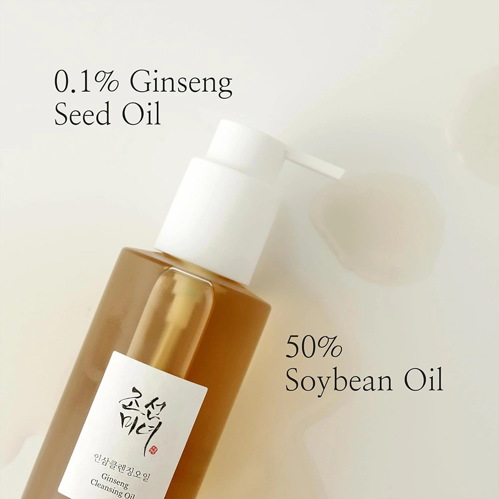 Private Label Cleansing Oil Korean Facial Cleanser Deep Moisturizing Soybean Oil Vegan Ginseng Cleansing Oil 210ml