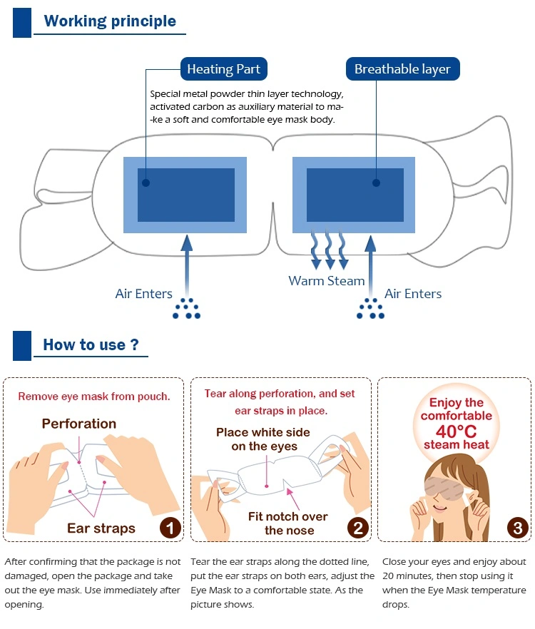 Basic Customization Product Self Heating Warmer Pad Disposable Sleeping Steam Eye Mask