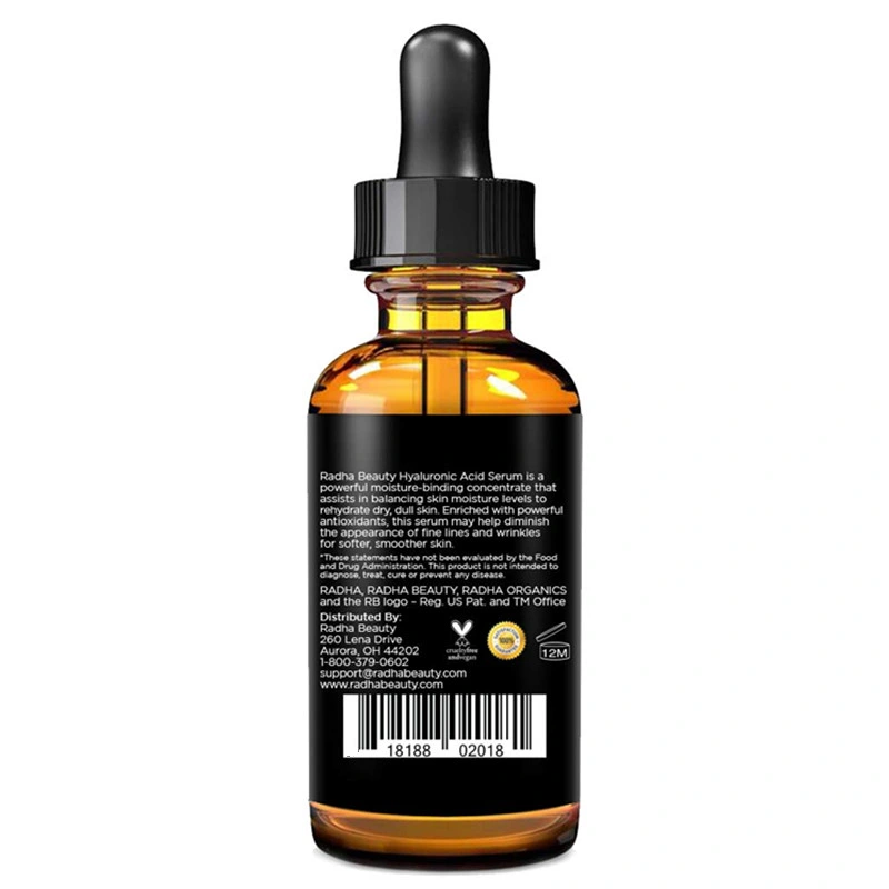 OEM Private Label Best Hydrating 100% Vegan Hyaluronic Acid Face Serum