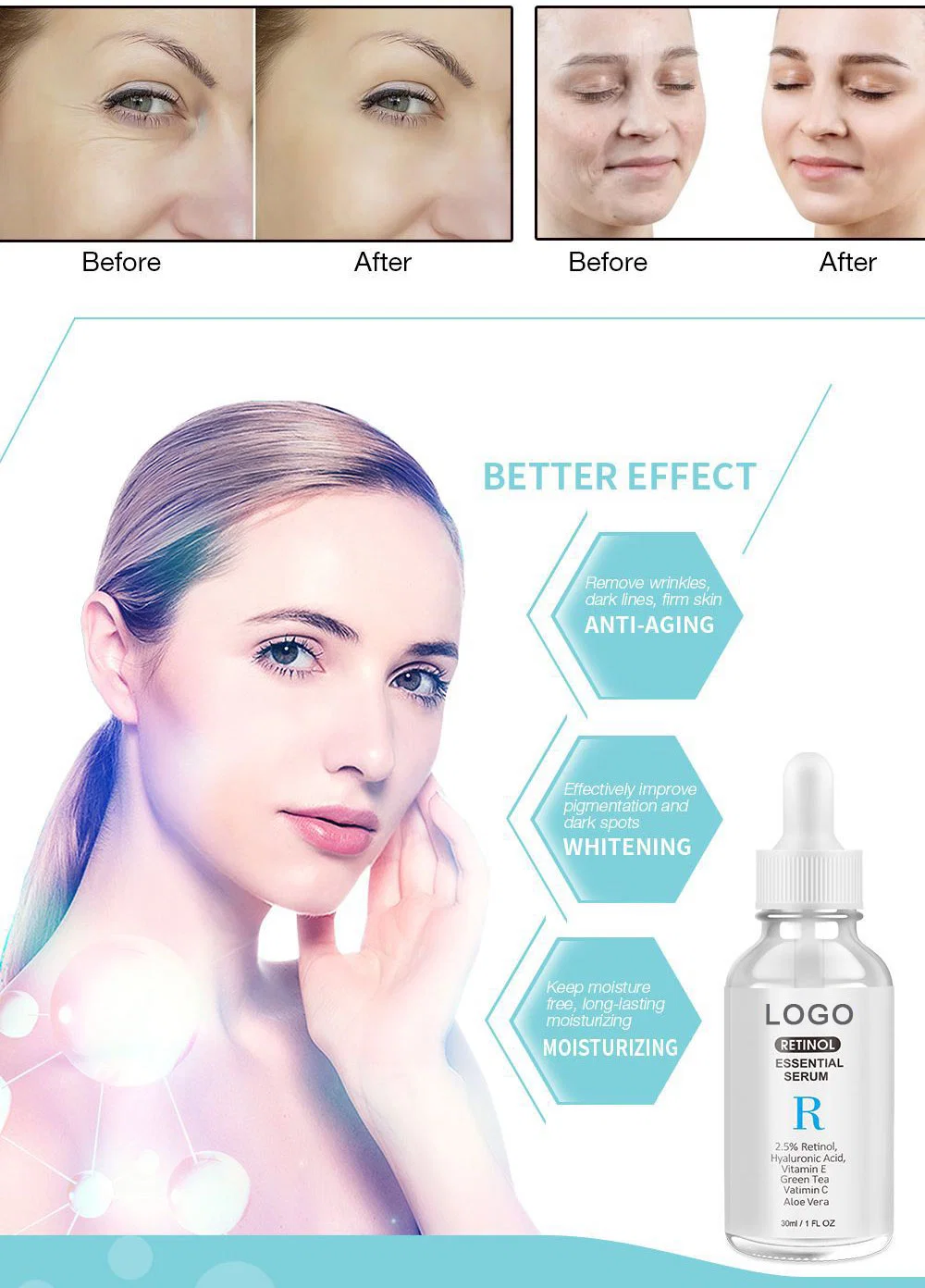 Beauty Cosmetics Skin Care Brightening Anti Aging Dark Spot Remover Retinol Serum