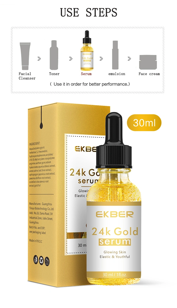 Firming Anti Aging Skin Care Lift Acne Treatment Facial Serum Whitening Organic Collagen 24K Gold Face Serum