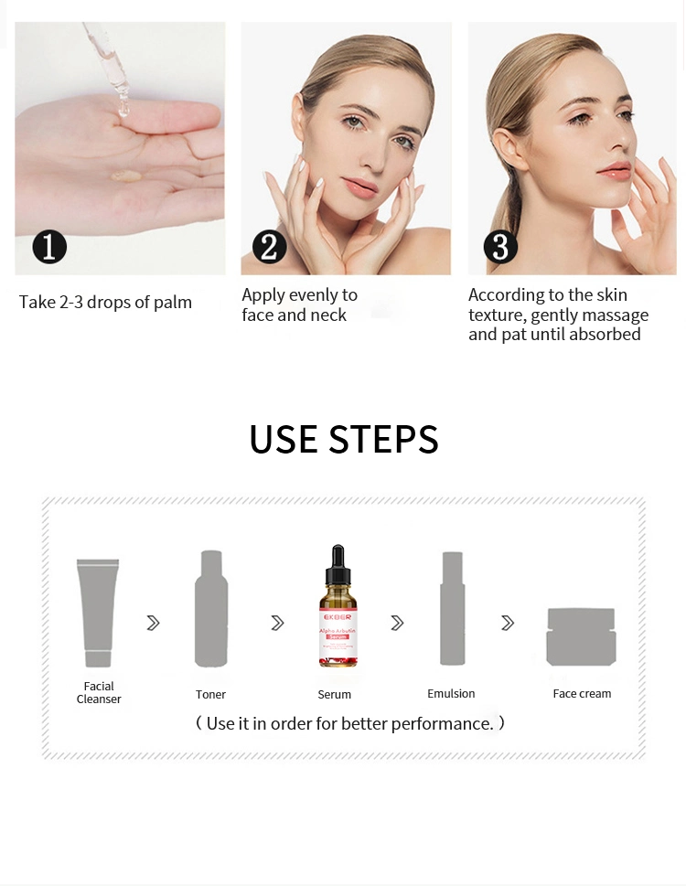 Bulk Whitening Moisturizing Anti Aging Firming Skin Care Arbutin Vitamin C Hyaluronic Acid Serum Wholesale 30ml