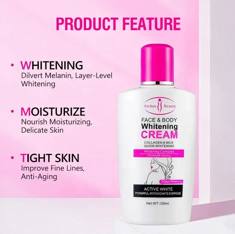 Online Wholesale in Stock Beauty Milk Moisturizer Natural Body Face Skin Whitening Lotion Cream for Women