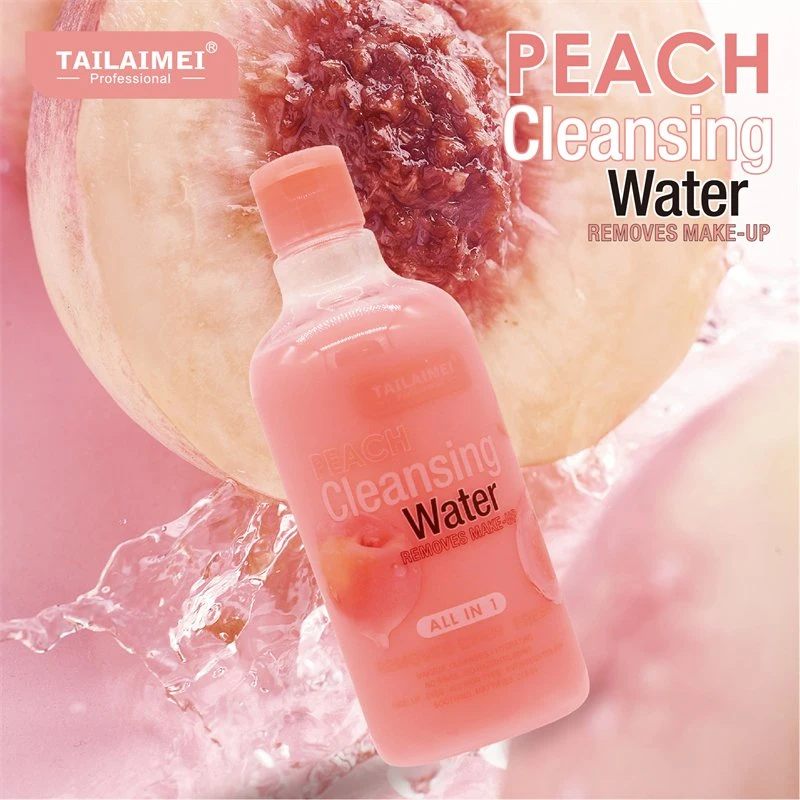 Tlm Custom Label All in 1 Peach Cleansing Water Removers Makeup Removing Oil Water Cleanser Cosmetics Moisture Make up Remover