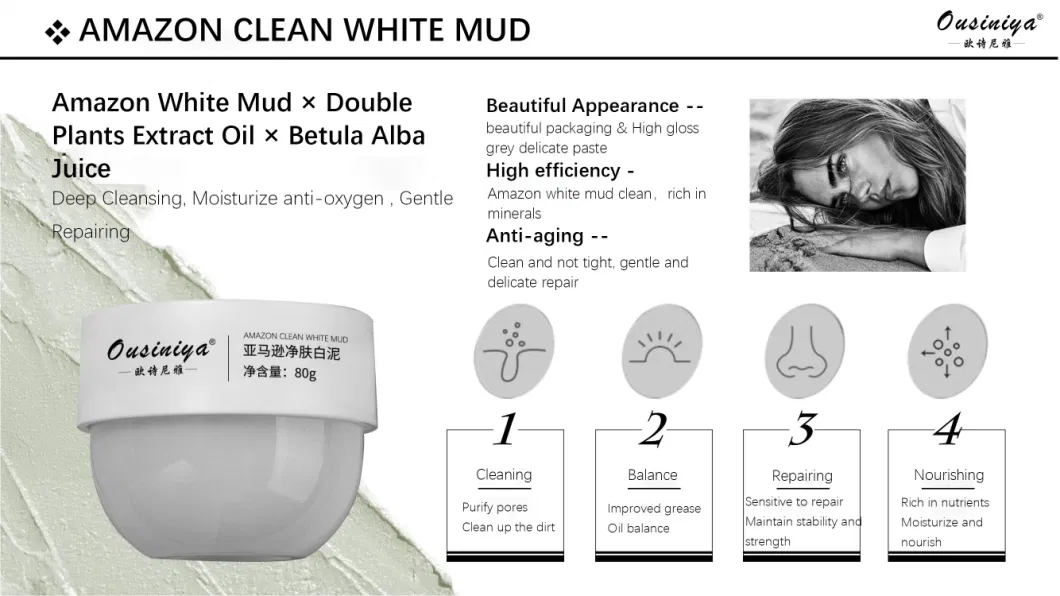 OEM ODM Wholesale Factory Price Face Deep Pore Cleansing Mud Clay Facial Mask