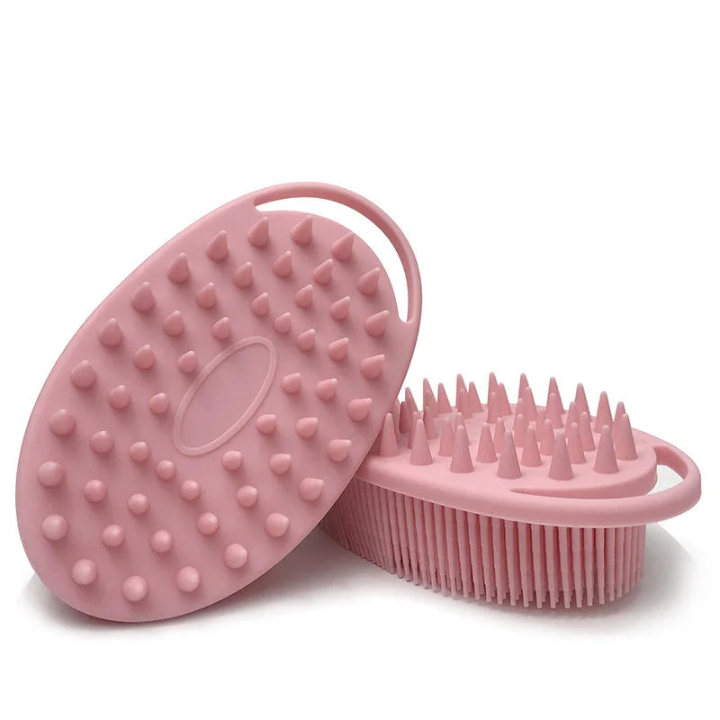 Popular Ultra Soft Silicone Double Face Cleansing Sided Scalp Massager Shampoo Brush Baby Silicone Bath Brush