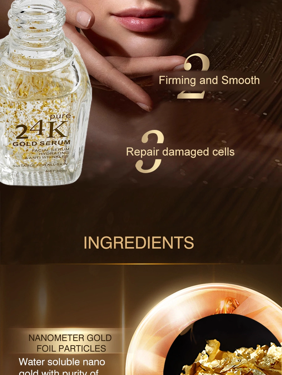 Whitening Anti-Aging Wrinkle Firming Repairing Collagen 24K Gold Facial Peptide Face Serum