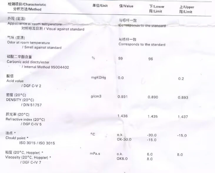 Moisturizing Sunscreen Materials 1680-31-5 Dicaprylyl Carbonate with Cosmetic Grade