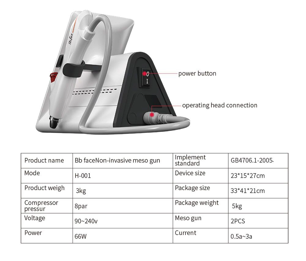 2024 Latest New High Pressure Cleaner Jet Water Light Mesotherapy Gun Bbface Small Molecules Skin Moisturizer Mhydrometer