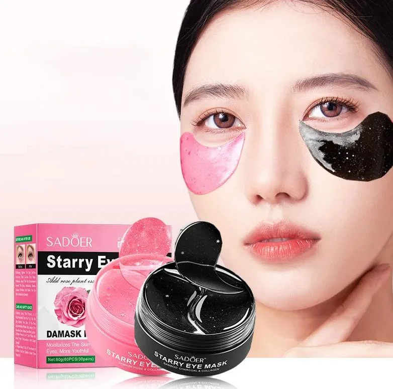 Online Wholesale in Stock Private Label Collagen Bamboo Charcoal Rose Starry Sky Eye Patch Moisturize Anti Aging Skin Care Crystal Eye Mask