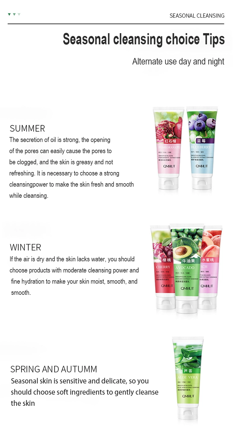 Skin Care Aloe Vera Skin Whitening Facial Foam Cleanser Pore Cleanser Whitening Plant Fruit Extract Face Wash